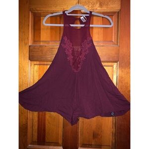 Burgundy flowy romper